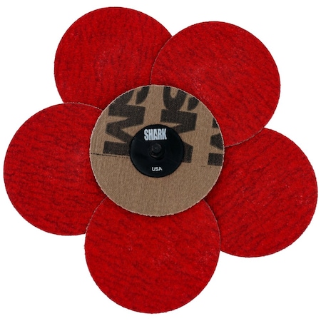 Shark Industries 3" Red Ceramic Grinding Discs Rolock 40 Grit - 25 Pk 12629